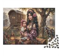 Mère Fille gitanePuzzle 1000 Pièces en Carton Épais Vie Nomade pour Couples Relaxation Mentale Divertissement Familial Cadeau 70x50cm/1000pcs