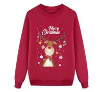 Mère Fille Vêtements Couple Look Couple Été avec Col Rond pour Enfants Noël Haut Imprimé Pyjama Femme Long Hiver Éponge, rouge, 130