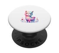 Mère Lama Mignonne pour Les Amateurs de Lama d'art coloré pour Les Amateurs de Lama PopSockets PopGrip Adhésif