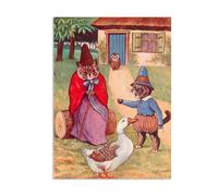 Mère l'Oie à la maison Louis Wain poster Art Murale pour Chambre Reproduction d'Œuvre Célèbre Décor Louis Wain Tableau sur Toile Coloré et Ludique tableau chat decoration murale55x40cm poster