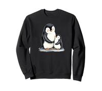 Mère Mignonne et bébé Pingouin réconfortant l'art de la Faune Sweatshirt