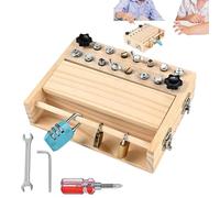 Mère Montessorri Toys Plateau à vis interactif, jouet éducatif avec clé et verrouillage pendant 3 à 5 ans pour Avions de voyage d'anniversaire Pree