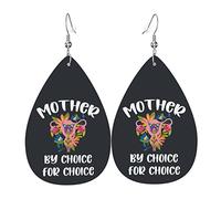 Mère par choix pour le choix féministe droits boucles d'oreilles en cuir pour les femmes balancent boucle d'oreille goutte pendentif avec crochet cadeaux pour fille adulte