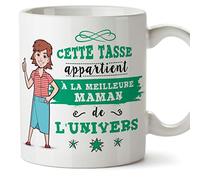 Mère Tasses Originales de café et Petit-déjeuner à Donner Maman -Cette Tasse Appartient à La Meilleure Mère de l'univers - Mug Céramique 350 ML