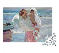 Mère Tenant Enfant Plage Puzzle 1000 Pièces Adulte sans Poussière, Jeu De Puzzle À Assembler Soi-même Ultra Difficult Puzzle pour Un Jeu De Puzzle De Fête, pour Les Amateurs D'éni