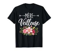 Mère Veilleuse Fleurs Lys Roses Maman T-Shirt