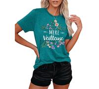 MèRe Veilleuse Tshirt Merveilleuse Maman Shirt Cadeau FêTe des MèRes Fleur Tee-Shirt (Bleu-c,S)