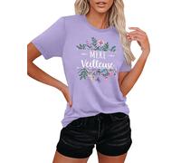 MèRe Veilleuse Tshirt Merveilleuse Maman Shirt Cadeau FêTe des MèRes Fleur Tee-Shirt (Violet1,L)