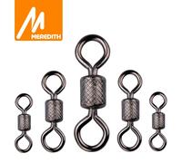 Meredith - Lot de 50 pivots de pêche, roulement à billes, avec mousqueton de sécurité, anneaux solides, accessoires pour la pêche à la carpe Taille 2 17mm 40kg