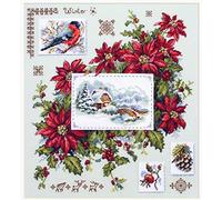 Merejka K-119 Kit de broderie au point de croix en coton Multicolore 30 x 32 cm
