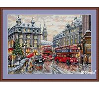 Merejka K-159 London Kit de broderie au point de croix en coton Multicolore 30 x 40 cm