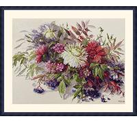 Merejka K-218 Kit de broderie au point de croix compté Motif secrets d'automne Multicolore 30 x 40 cm