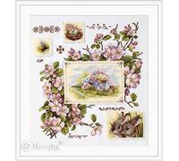 Merejka Kit de broderie au point de croix en coton, multicolore, 30 x 32 cm