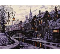 Merejka Kit de broderie au point de croix Motif soirée d'hiver