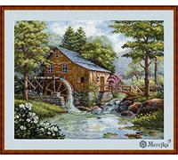 Merejka Kit de broderie au point de croix, multicolore, 31 x 40 cm