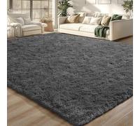 Merelax Soft Modern Indoor Large Shaggy Rug for Livingroom Bedroom Dorm Kids Room Home Decorative, Non-Slip Plush Fluffy Furry Fur Area Rugs Comfy Nursery Accent Floor Carpet 9x11 Feet,Dark Grey