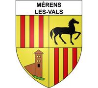 Mérens-les-Vals 09 ville sticker blason écusson autocollant adhésif - Taille : 4 cm
