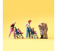 PREISER PREISER 10493 - Mamans, enfants et grands parents avec poussette - HO 1/