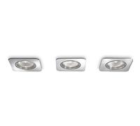 Merga - Set 3 Spot Encastré Carré Chrome 8,3 CM