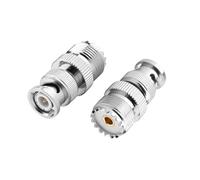 Merghurn Lot de 2 adaptateurs coaxiaux BNC mâle vers UHF femelle PL-259/SO-239 RF, BNC vers PL259, convertisseur d'antenne RF pour radio jambon, radio CB, scanner