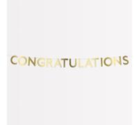 Meri Meri Bannière dorée de félicitations (lot de 1), bannière de fête de 3 m avec excès de cordon