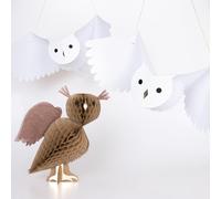 Meri Meri Hiboux en nid d'abeille (lot de 3)