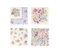 Meri Meri Lot de 16 serviettes de table jetables en papier 3 plis, épaisses et absorbantes, avec bords festonnés, motif floral de jardin