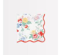 Meri Meri Lot de 16 serviettes en papier 3 plis, épaisses et absorbantes, à motif floral, bords festonnés, jetables