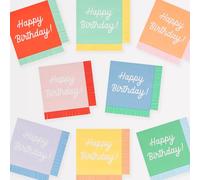 Meri Meri Lot de 16 serviettes jetables en papier épais et absorbant, 3 plis, couleurs vives, bordure à franges