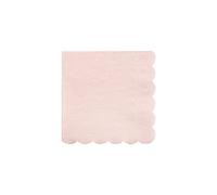 Meri Meri Lot de 20 petites serviettes en papier épais avec bord festonné Rose pâle