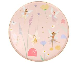 Meri Meri Lot de 8 assiettes en carton Motif princesse féérique Rose 1er anniversaire