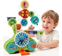 Meribbit Jeu d'Engrenages Éducatif Dinosaure Construction Montessori | Double mode manuel et électrique avec engrenages colorés et motifs de dinosaures. Développe la logique et la motricité fine.