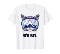 Meribel Alpen Bergpanorama Lunettes de ski Chats T-Shirt