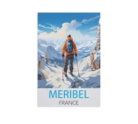 Méribel France，Peinture par Numero Adulte, Cadeau de Peinture à l'huile de Bricolage numérique pour Enfants Adultes Peindre par Nombre Kits（30x40cm）11.8x15.7 pouces-FS9