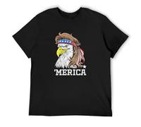 Merica Bald Eagle USA Patriotic American Flag Mullet 4Th July Men's T-Shirt Unisex Black Men Tees 3XL