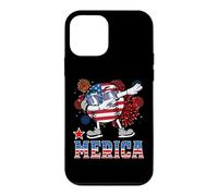 Merica Baseball Dabbing 4th of July Patriotic American Flag Coque pour iPhone 12 Mini