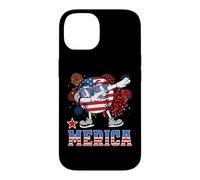 Merica Baseball Dabbing 4th of July Patriotic American Flag Coque pour iPhone 14