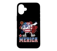 Merica Baseball Dabbing 4th of July Patriotic American Flag Coque pour iPhone 16 Plus
