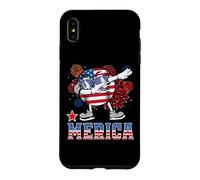 Merica Baseball Dabbing 4th of July Patriotic American Flag Coque pour iPhone XS Max