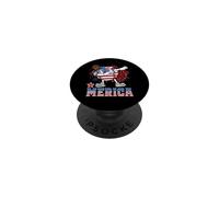 Merica Baseball Dabbing 4th of July Patriotic American Flag PopSockets PopGrip Adhésif