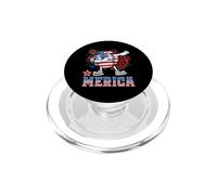 Merica Baseball Dabbing 4th of July Patriotic American Flag PopSockets PopGrip pour MagSafe