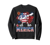 Merica Baseball Dabbing 4th of July Patriotic American Flag Sweatshirt