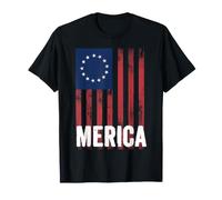 Merica Betsy Ross 4 Juillet Drapeau américain Patriotique T-Shirt