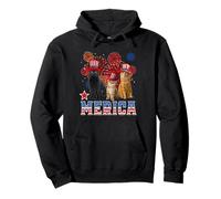 Merica Cats American Flag Firework Patriotic 4th of July Cat Sweat à Capuche