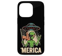 Merica Cool Patriotic Alien UFO Funny Patriotisme Sci FI Coque pour iPhone 13 Pro