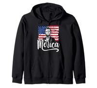 Merica Drapeau USA Abraham Lincoln Sweat à Capuche