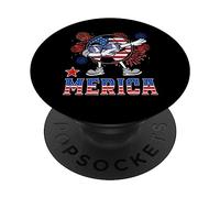 Merica Football Dabbing 4th of July Patriotic American PopSockets PopGrip Adhésif