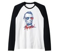 Merica Lincoln - 4th July Veterans Or Memorial Day Abe Manche Raglan