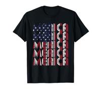Merica USA Drapeau Typographie États-Unis Indépendance T-Shirt