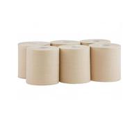 Merida Essuie-mains Papier Rouleau Dévidage 163 m 18 cm 2 plis sable | Rouleau d'essuie-mains Merida TOP EKO, 2 plis, 163 m, Ø 18 cm, sable, ECOLABEL, établissement, pour distributeur, lieu public